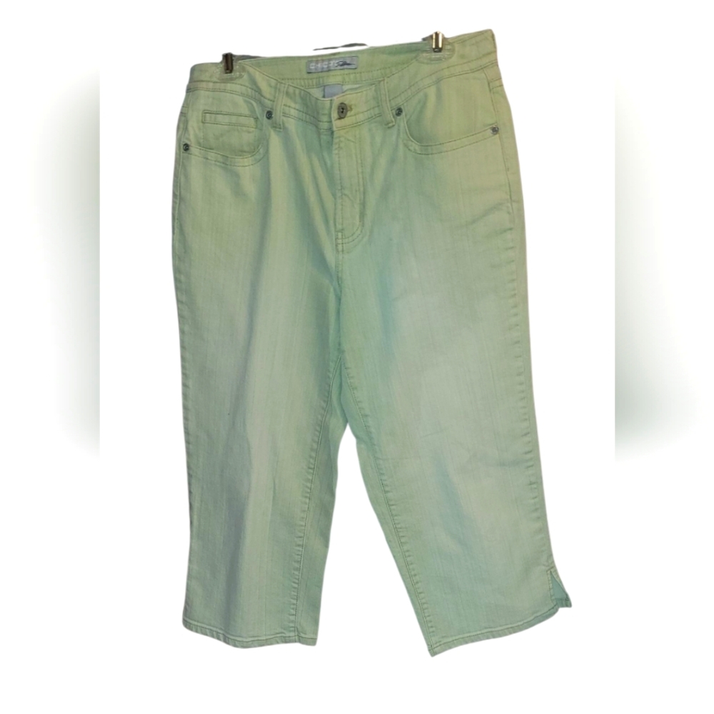 Chico's Platinum Light Green Trousers